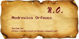 Modrovics Orfeusz névjegykártya
